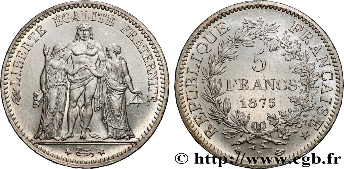 5 francs Hercule 1875 Bordeaux F.334/16 MS 