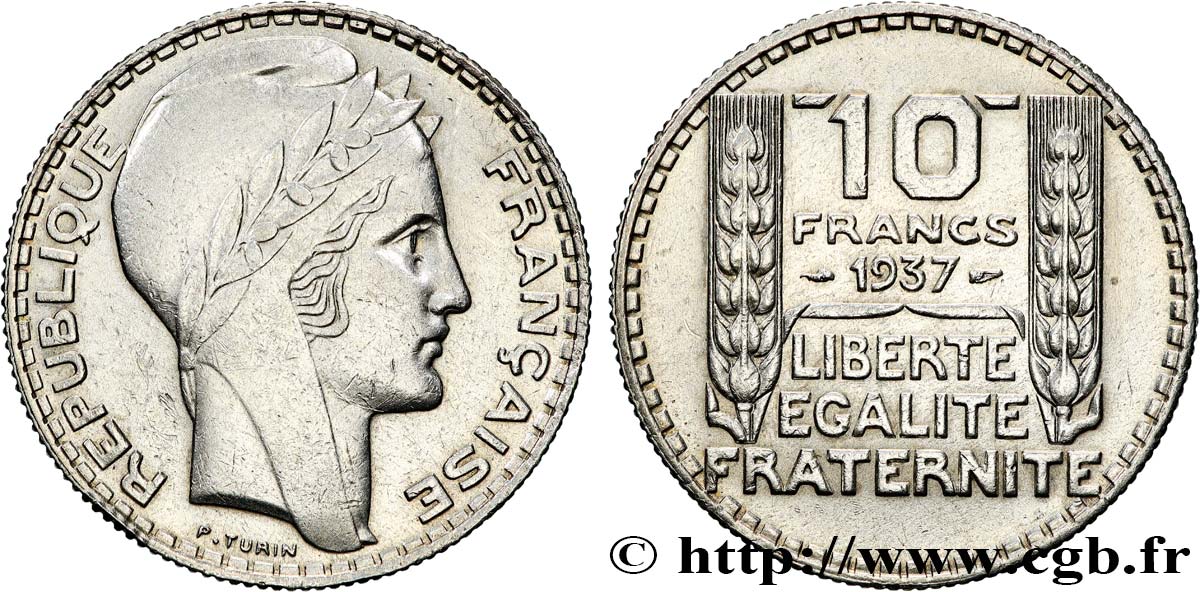 10 francs Turin 1937  F.360/8 fVZ 