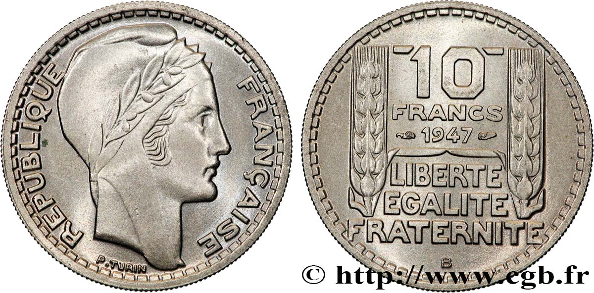 10 francs Turin, grosse tête 1947 Beaumont-Le-Roger F.361A/5 SPL64 