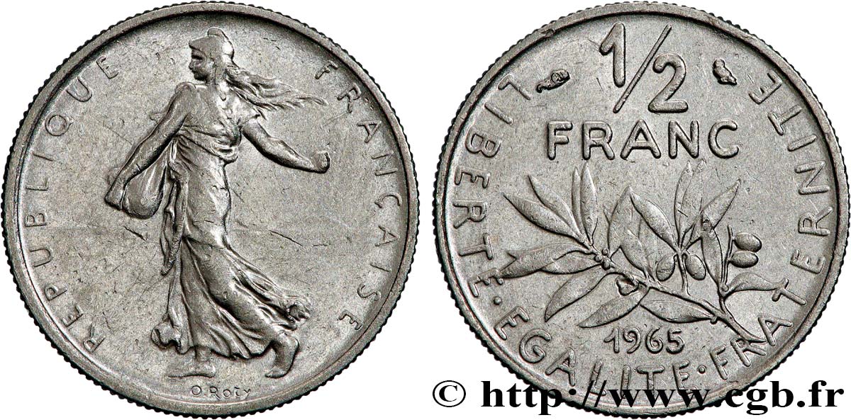 1/2 franc Semeuse 1965 Paris F.198/3 TTB 