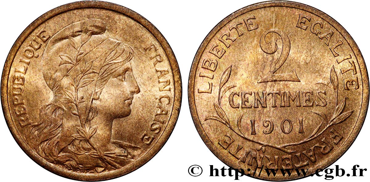2 centimes Daniel-Dupuis 1901 Paris F.110/6 SPL63 