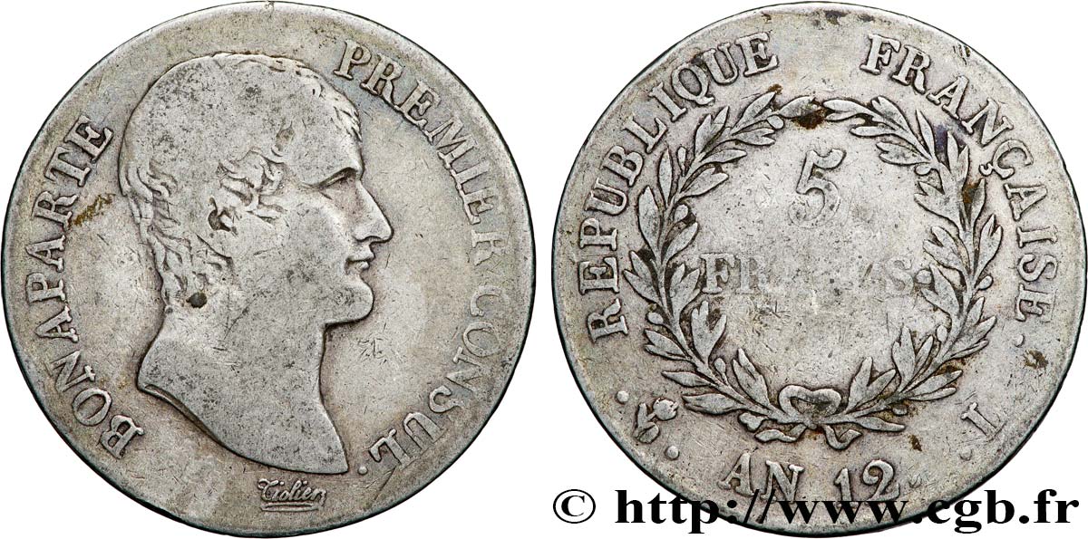 5 francs Bonaparte Premier Consul 1804 Bayonne F.301/18 RC 