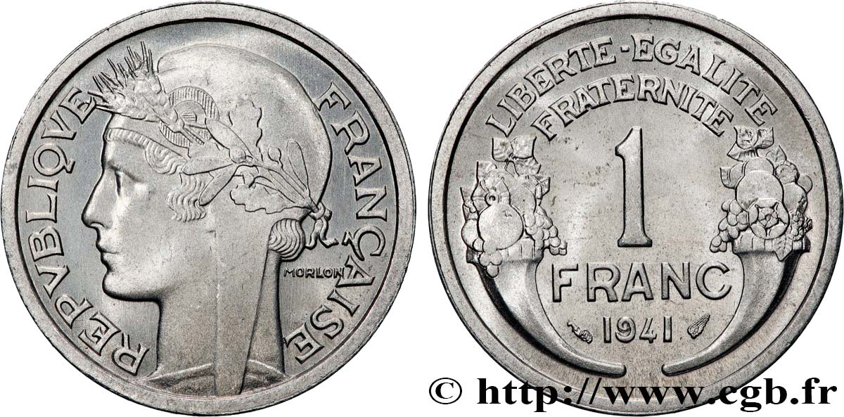 1 franc Morlon, lourde 1941 Paris F.220/2 SPL64 