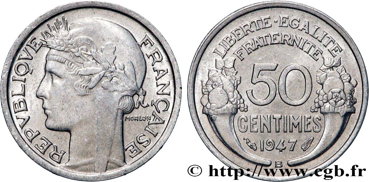 50 centimes Morlon, légère 1947 Beaumont-le-Roger F.194/11 VZ+ 