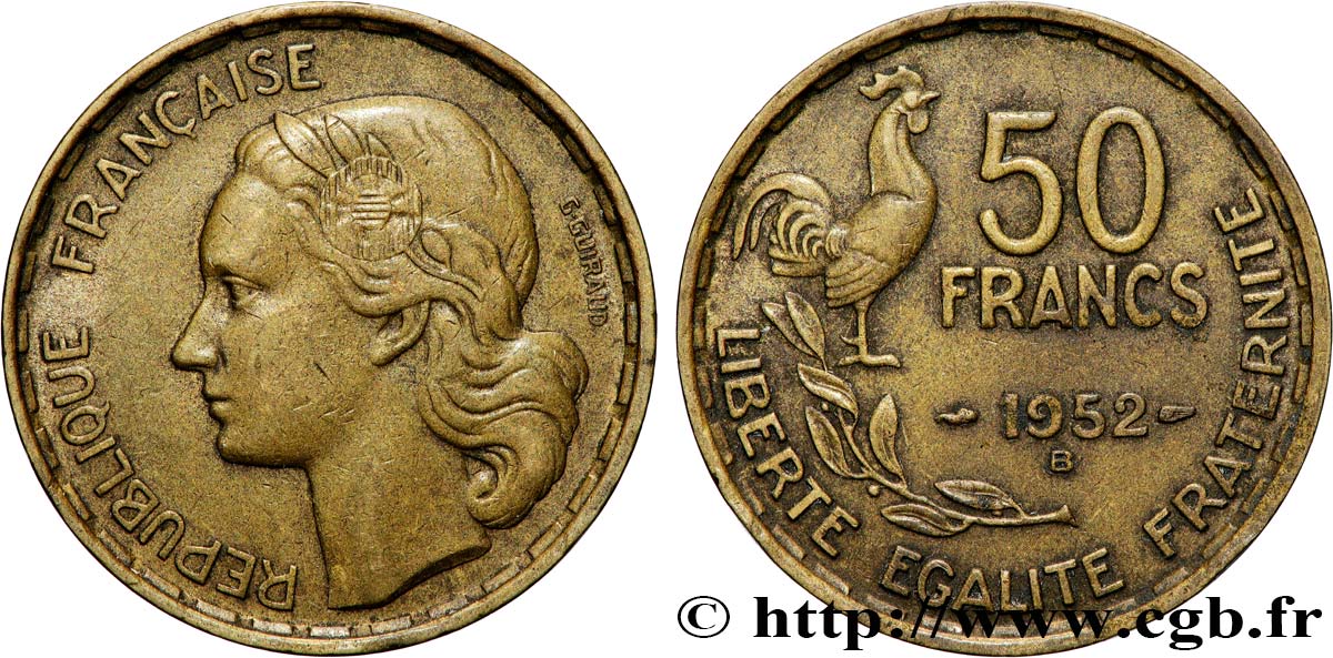 50 francs Guiraud 1952 Beaumont-le-Roger F.425/9 TTB 