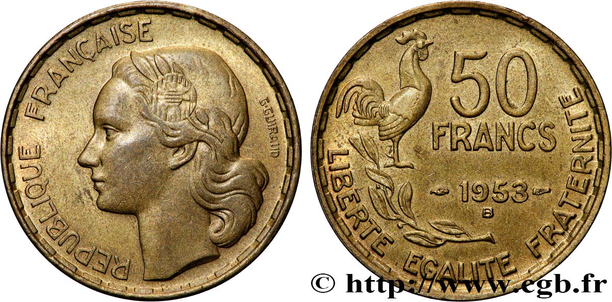 50 francs Guiraud 1953 Beaumont-le-Roger F.425/11 BC+ 