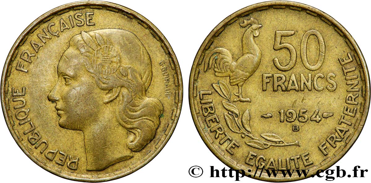 50 francs Guiraud 1954 Beaumont-Le-Roger F.425/13 VF 