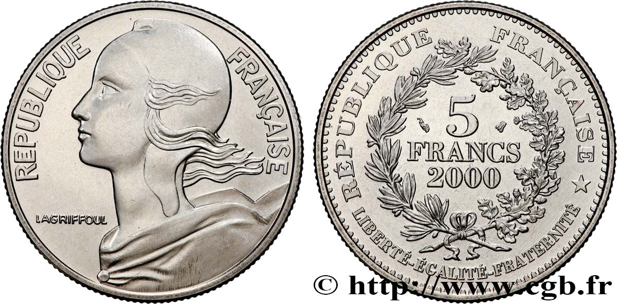 5 francs La Marianne de Lagriffoul 2000 Paris F.355/1 SC 