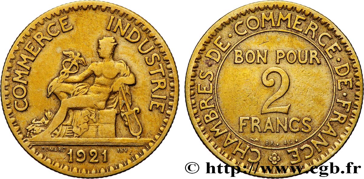 2 francs Chambres de Commerce 1921  F.267/3 VF 