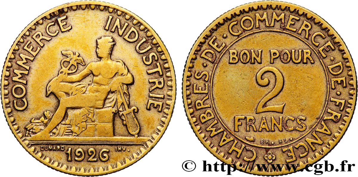 2 francs Chambres de Commerce 1926  F.267/8 SGE 