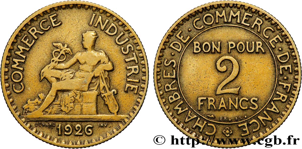 2 francs Chambres de Commerce 1926  F.267/8 VG 