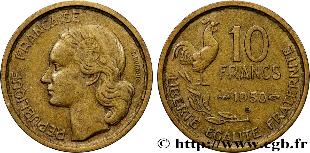 10 francs Guiraud 1950 Beaumont-Le-Roger F.363/3 BB 