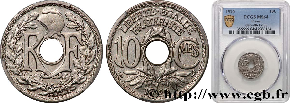 10 centimes Lindauer 1926  F.138/13 MS64 PCGS