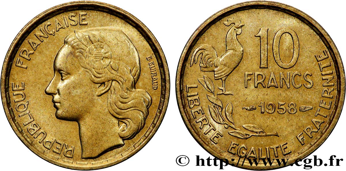 10 francs Guiraud 1958  F.363/14 VZ60 