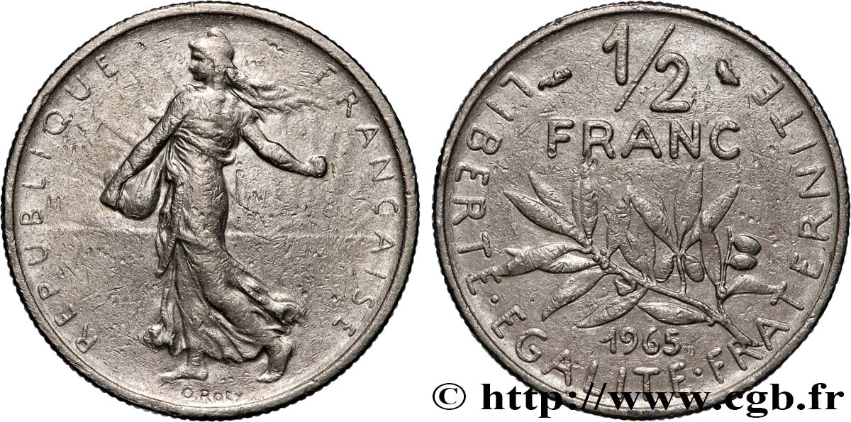 1/2 franc Semeuse 1965 Paris F.198/3 q.BB 