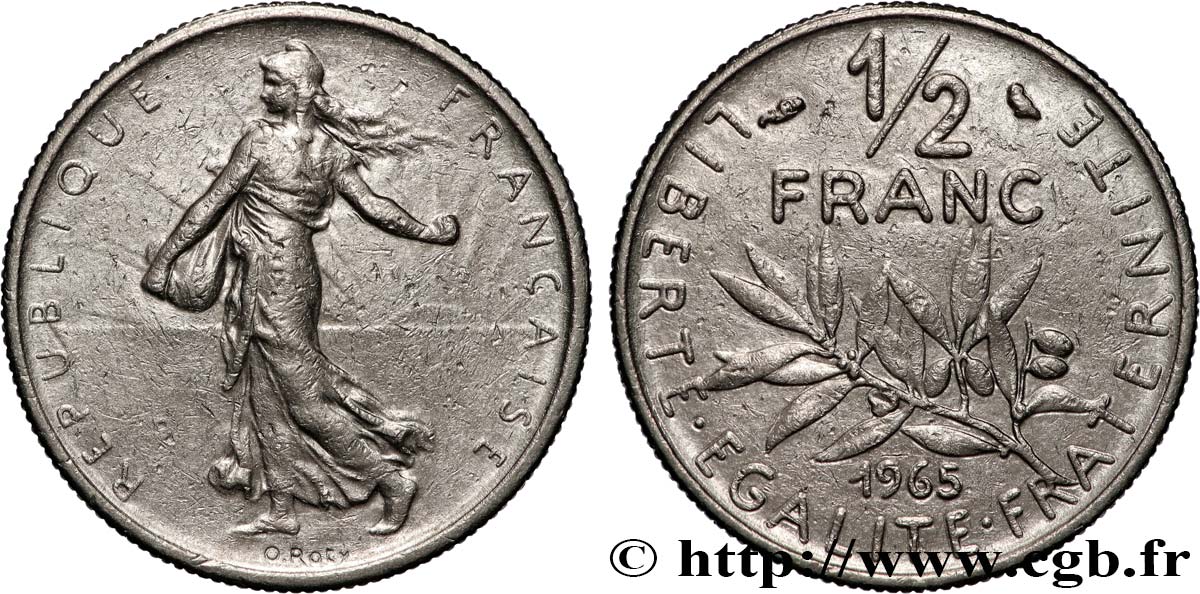 1/2 franc Semeuse 1965 Paris F.198/3 q.BB 