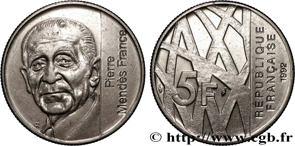 5 francs Mendès-France 1992  F.343/2 q.SPL 