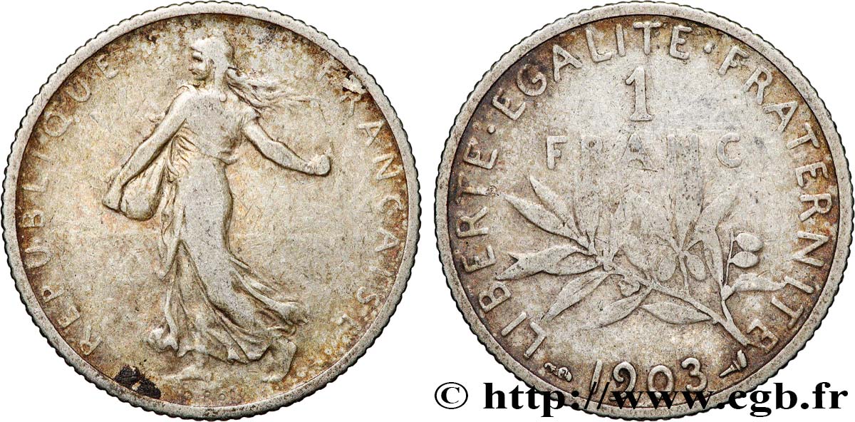 1 franc Semeuse 1903 Paris F.217/8 TB25 