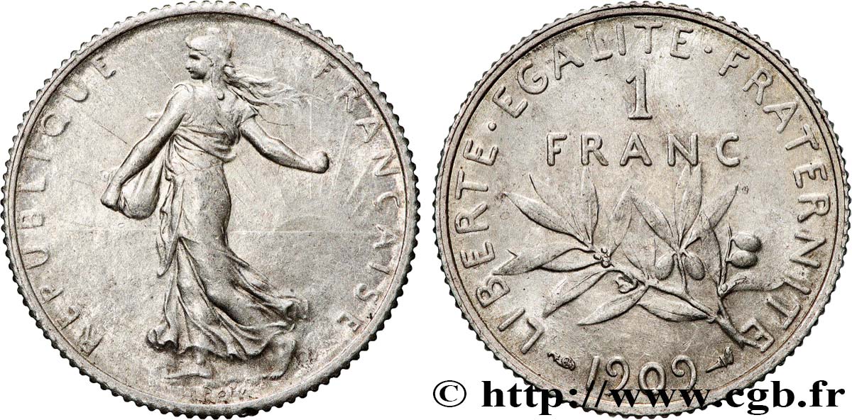 1 franc Semeuse 1909 Paris F.217/14 SUP 