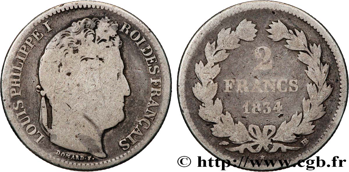 2 francs Louis-Philippe 1834 Strasbourg F.260/31 SGE 