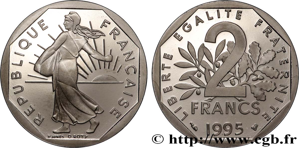 2 francs Semeuse, nickel, Belle Épreuve 1995 Pessac F.272/23 var. ST 