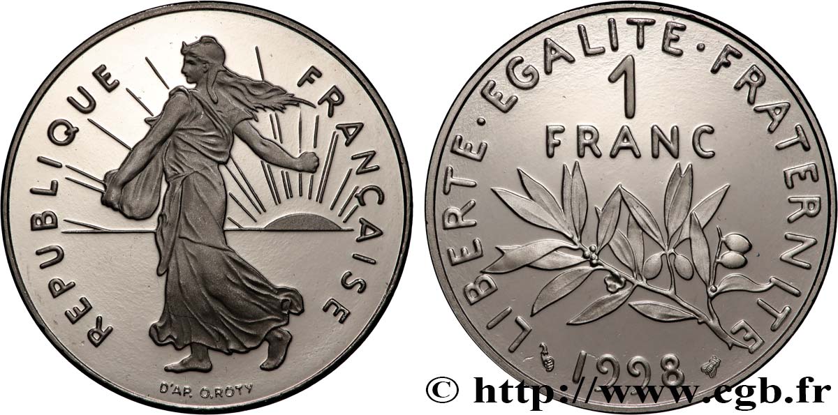 1 franc Semeuse, nickel, BE (Belle Épreuve) 1998 Pessac F.226/46 var. ST 