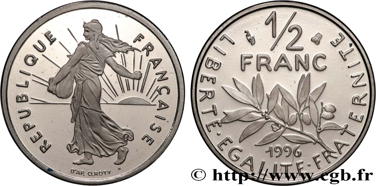 1/2 franc Semeuse, BE (Belle Épreuve) 1996 Pessac F.198/39 var. MS 