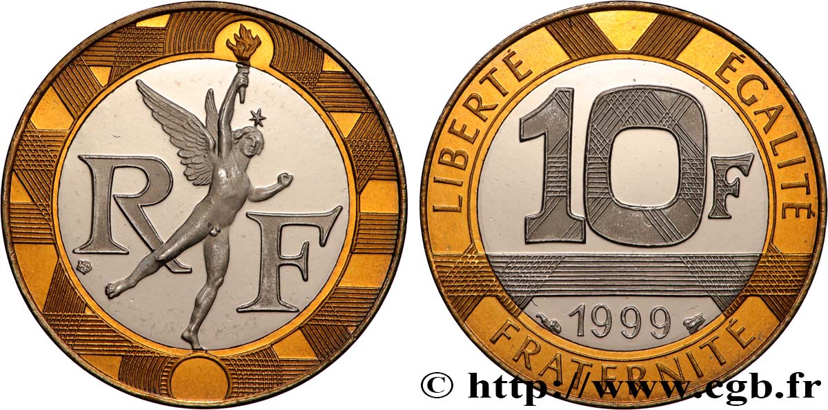 10 francs Génie de la Bastille, BE (Belle Épreuve) 1999 Pessac F.375/16 var. MS 