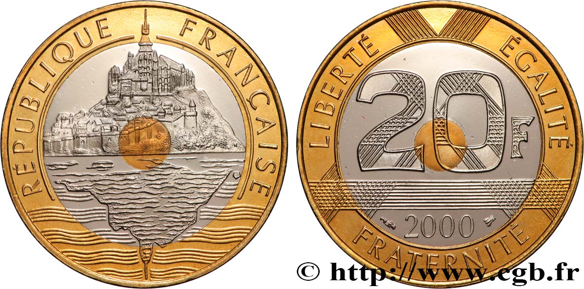 20 francs Mont Saint-Michel, BE (Belle Épreuve) 2000 Pessac F.403/16 var. ST 