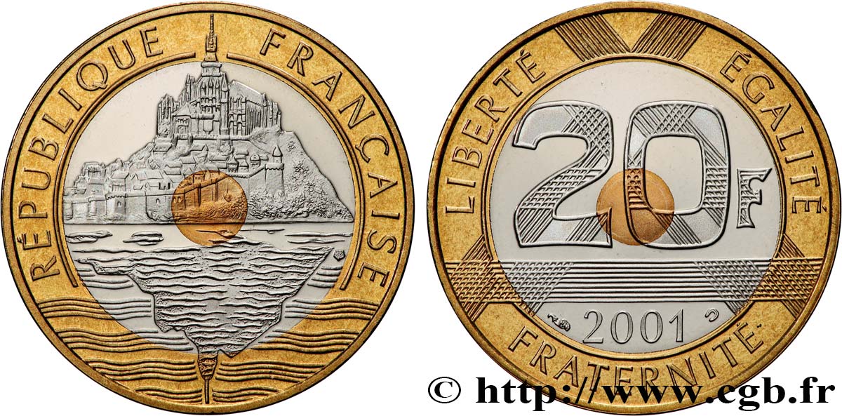 20 francs Mont Saint-Michel, BE (Belle Épreuve) 2001 Pessac F.403/17 var. MS 