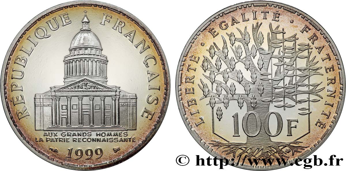 100 francs Panthéon, Belle Épreuve 1999  F.451/22 var. MS 