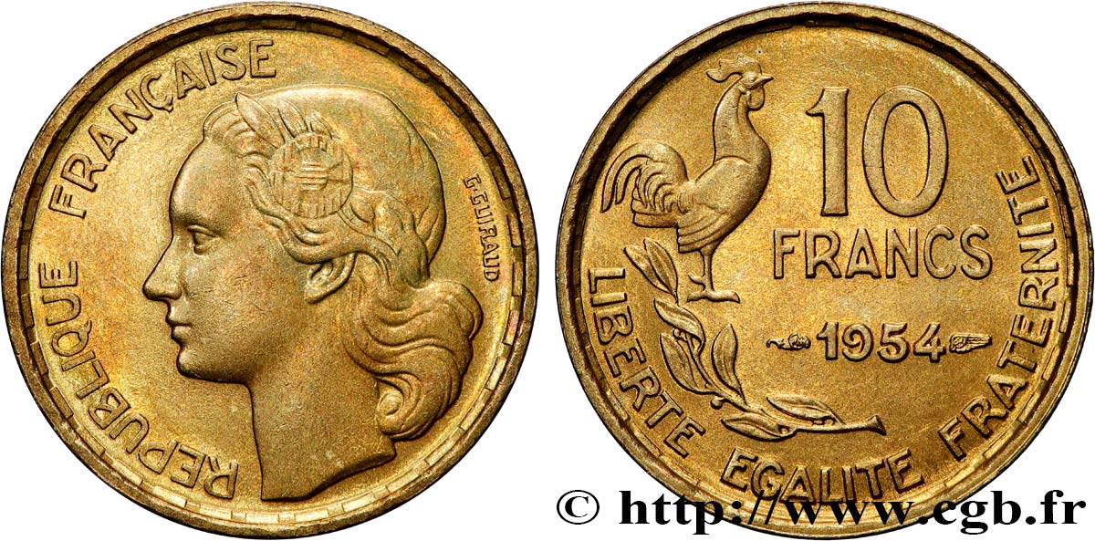 10 francs Guiraud 1954  F.363/10 SUP60 