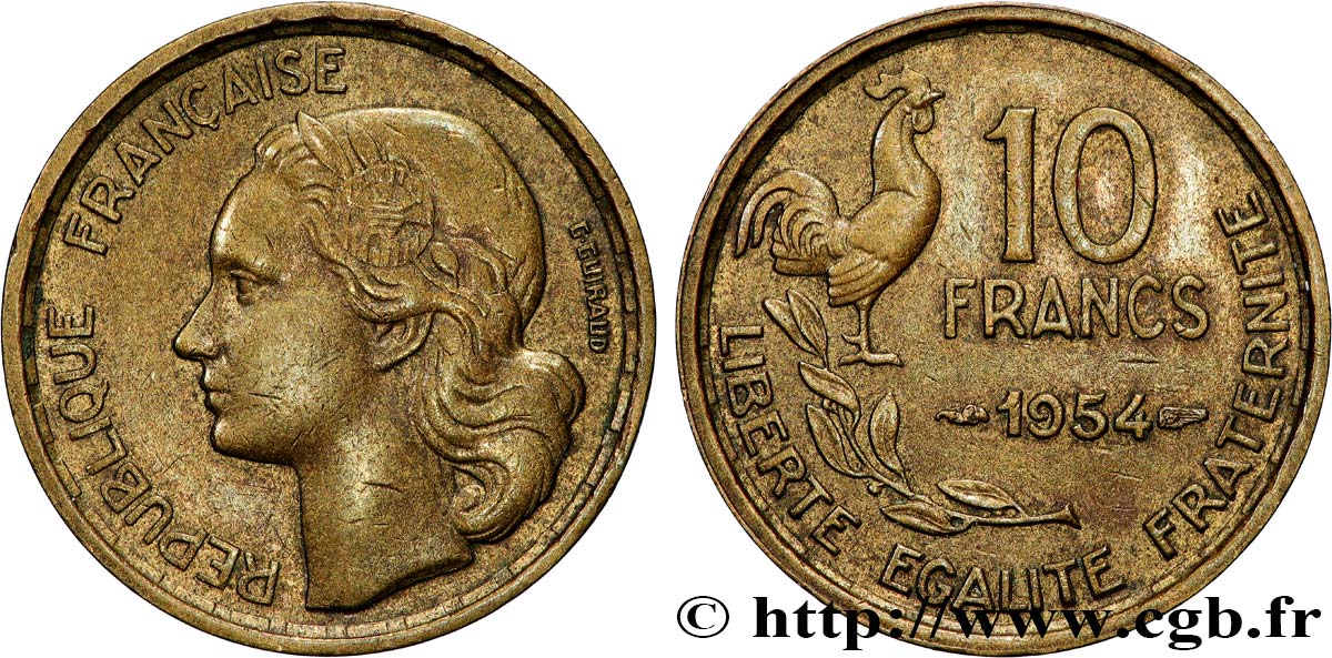 10 francs Guiraud 1954  F.363/10 VF 