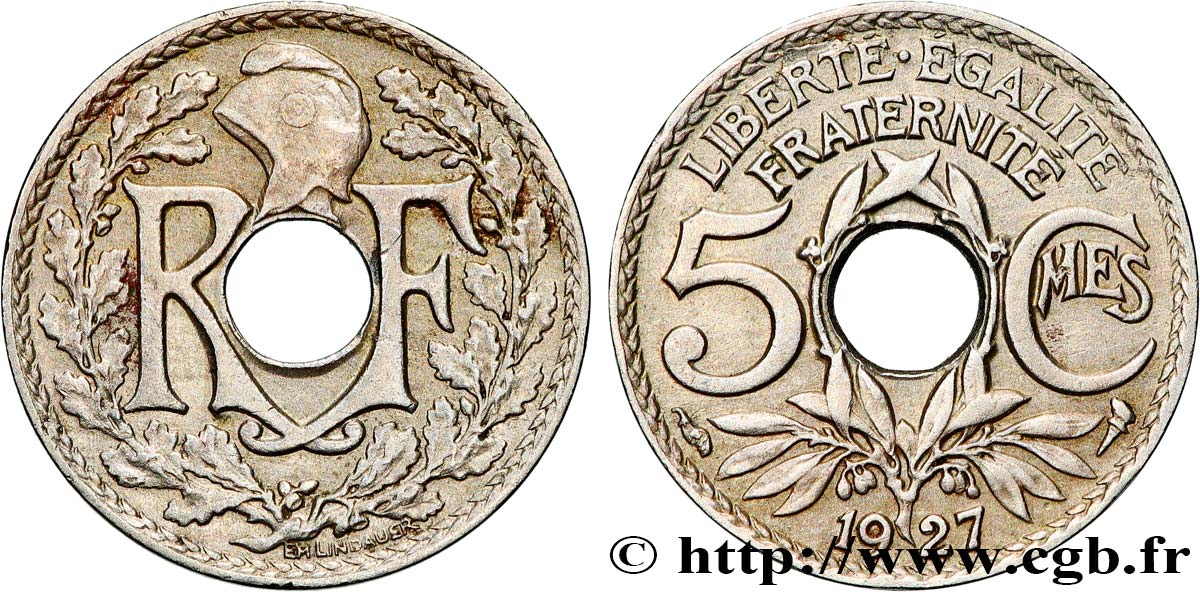 5 centimes Lindauer, petit module 1927 Paris F.122/12 q.SPL 