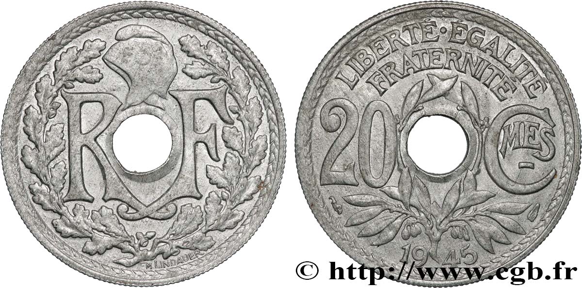 20 centimes Lindauer 1945  F.155/2 MBC+ 