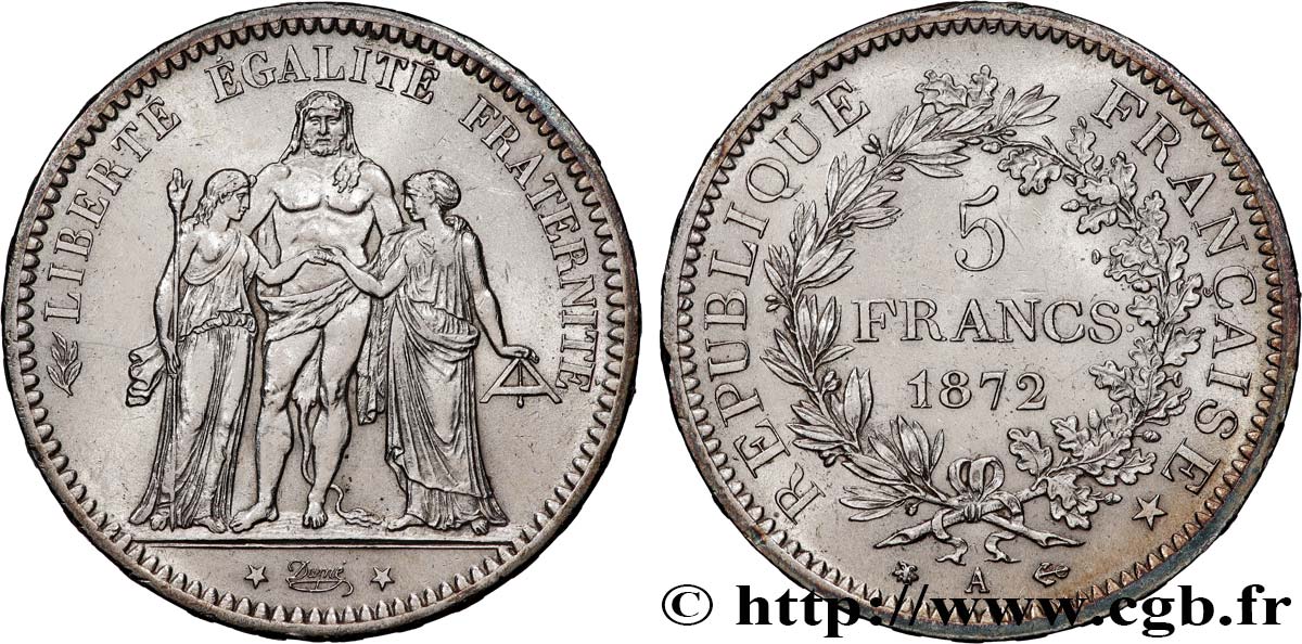 5 francs Hercule 1872 Paris F.334/6 SUP 