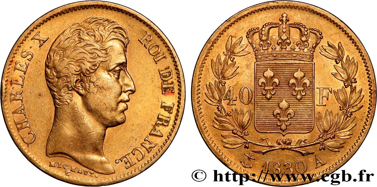 40 francs or Charles X, 2e type 1830 Paris F.544/5 fVZ 