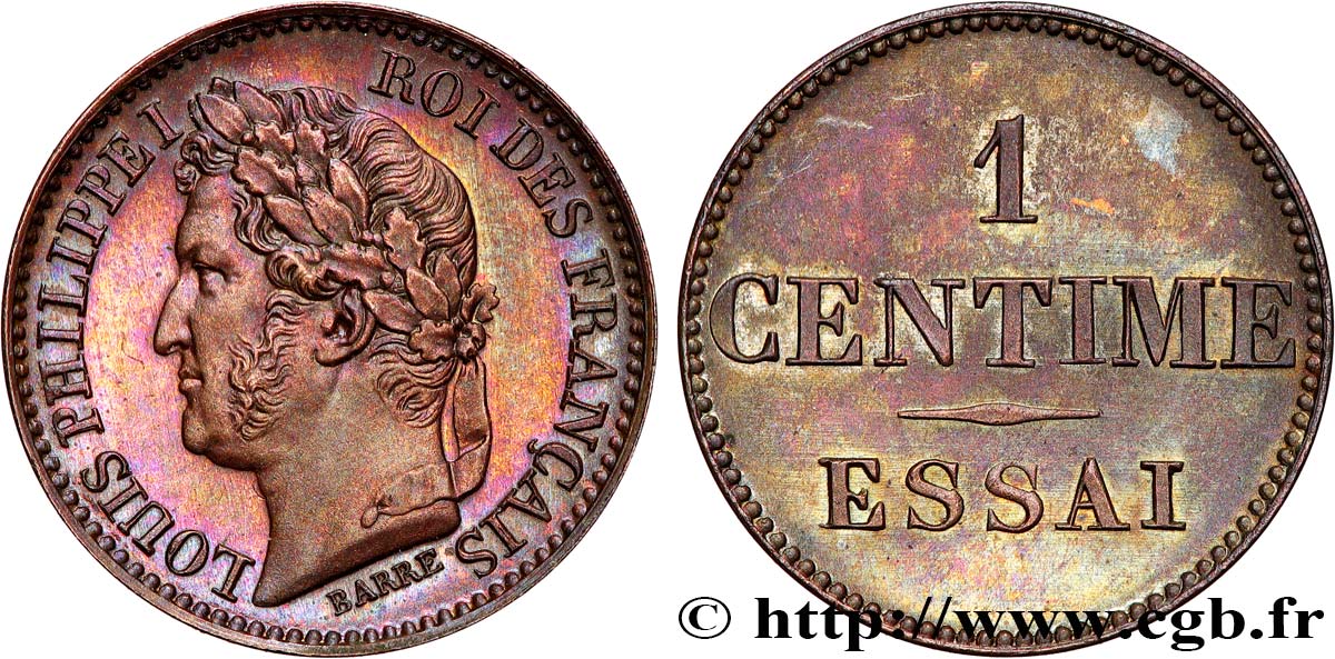 Essai de 1 centime n.d. Paris VG.2802 (1830) SUP62 