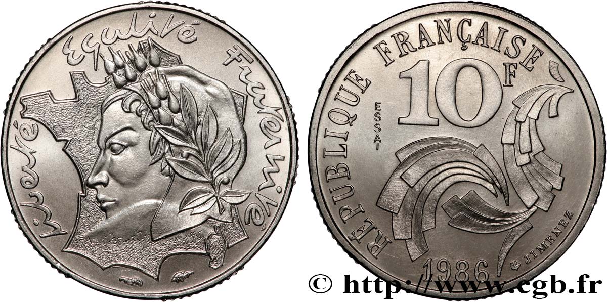 Essai de 10 francs Jimenez 1986 Pessac F.373/1 ST 