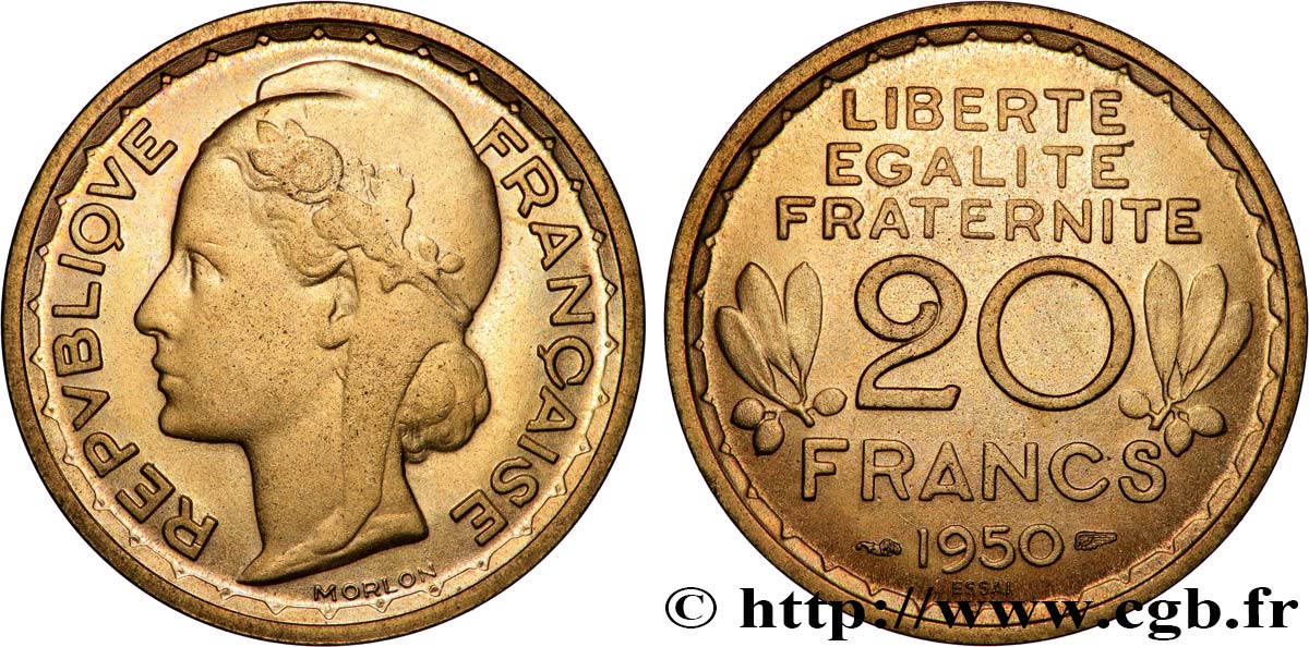 Essai du concours de 20 francs par Morlon 1950 Paris GEM.208 2 SPL 