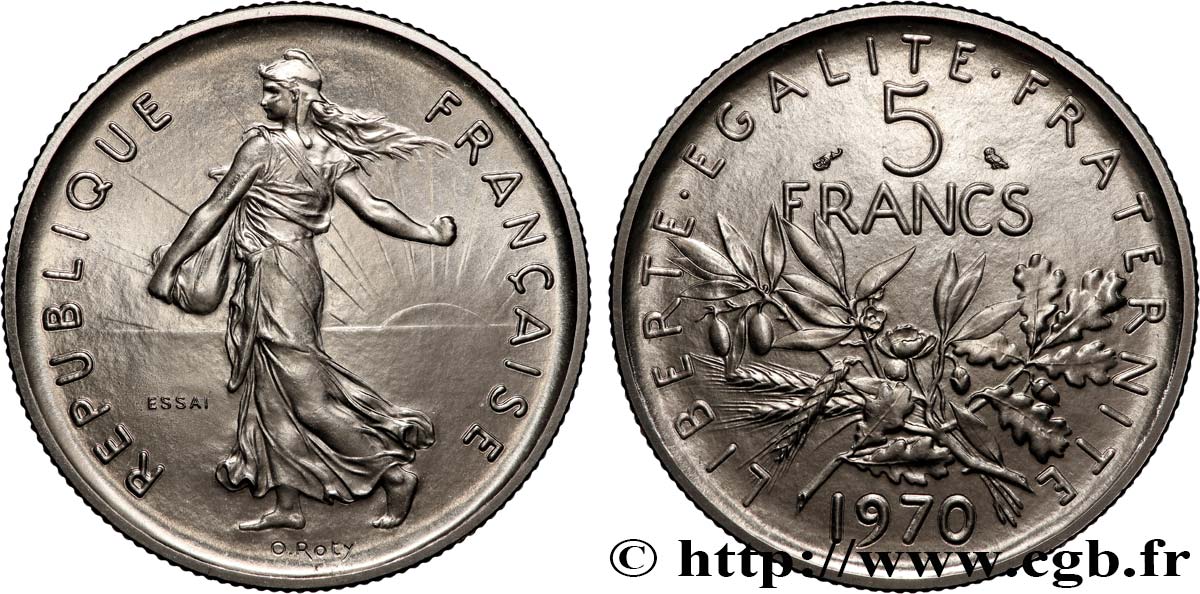 Essai de 5 francs Semeuse, nickel 1970 Paris F.341/1 ST 