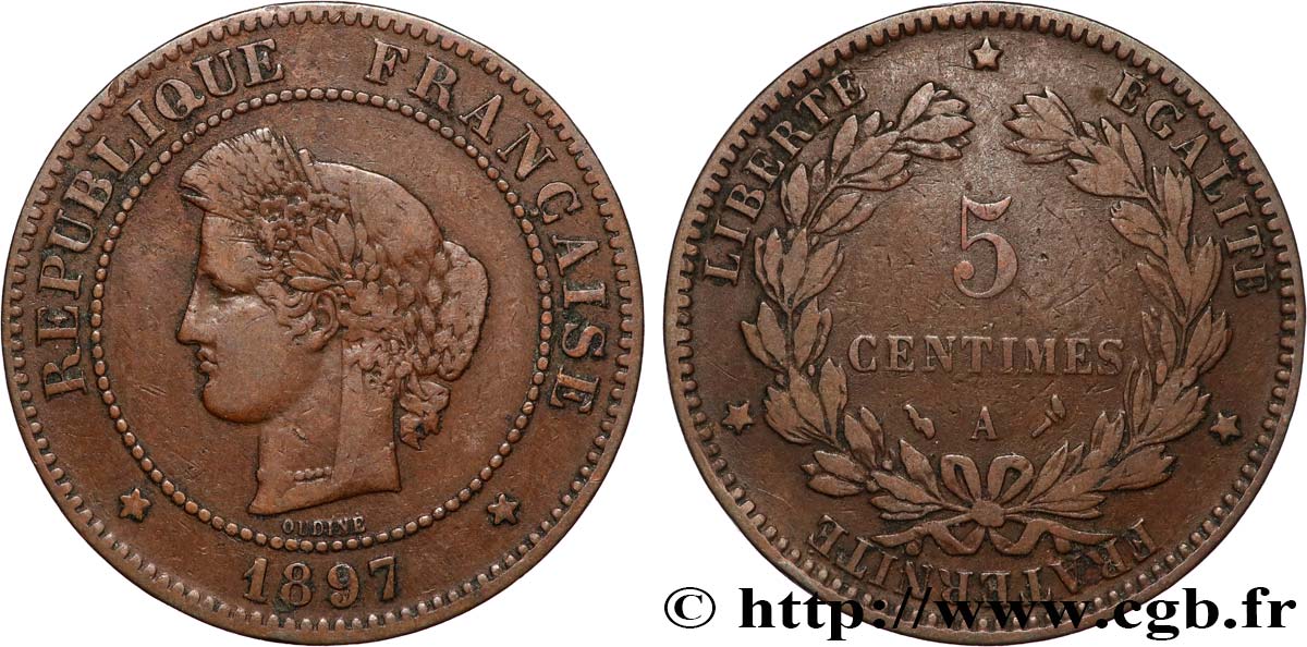 5 centimes Cérès 1897 Paris F.118/39 VF 