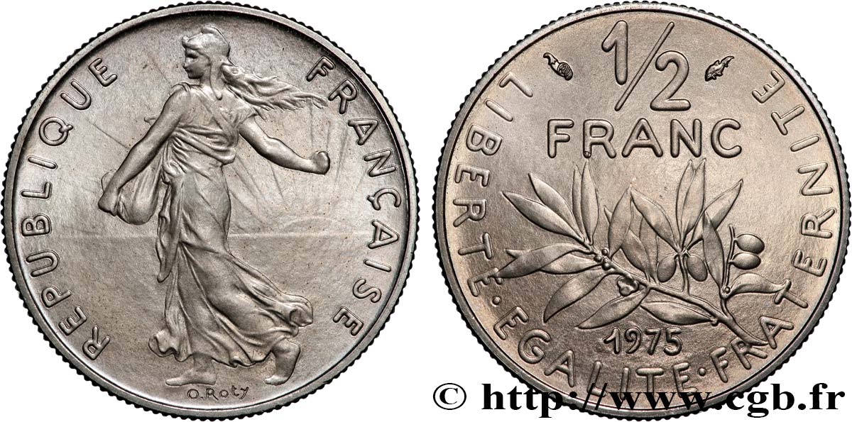 1/2 franc Semeuse 1975 Pessac F.198/14 FDC 