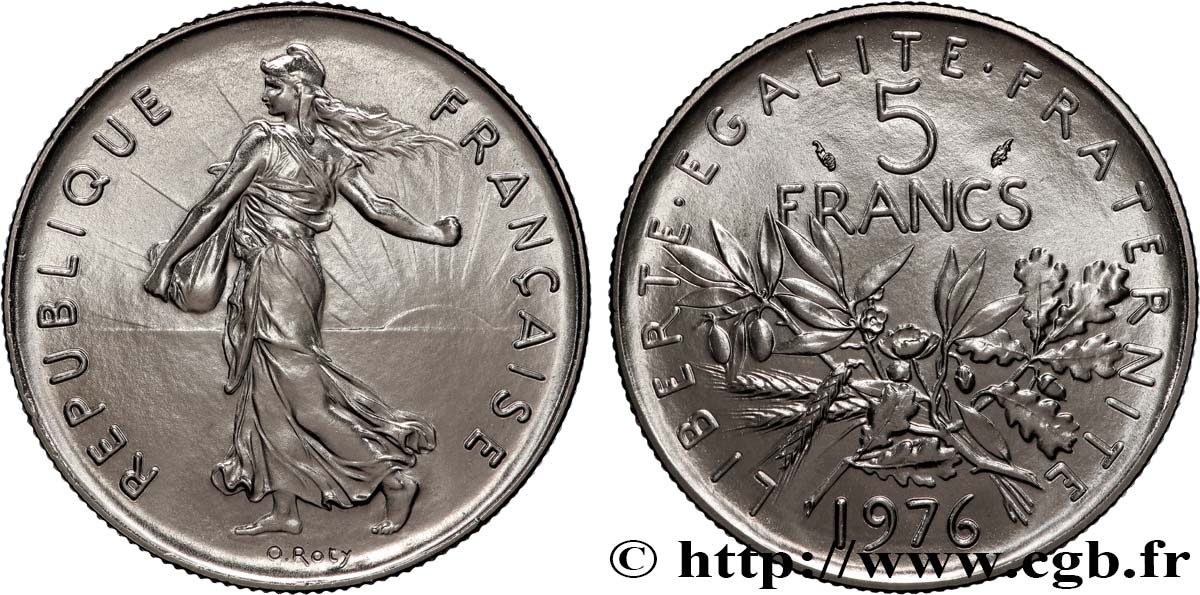 5 francs Semeuse, nickel 1976 Pessac F.341/8 MS 