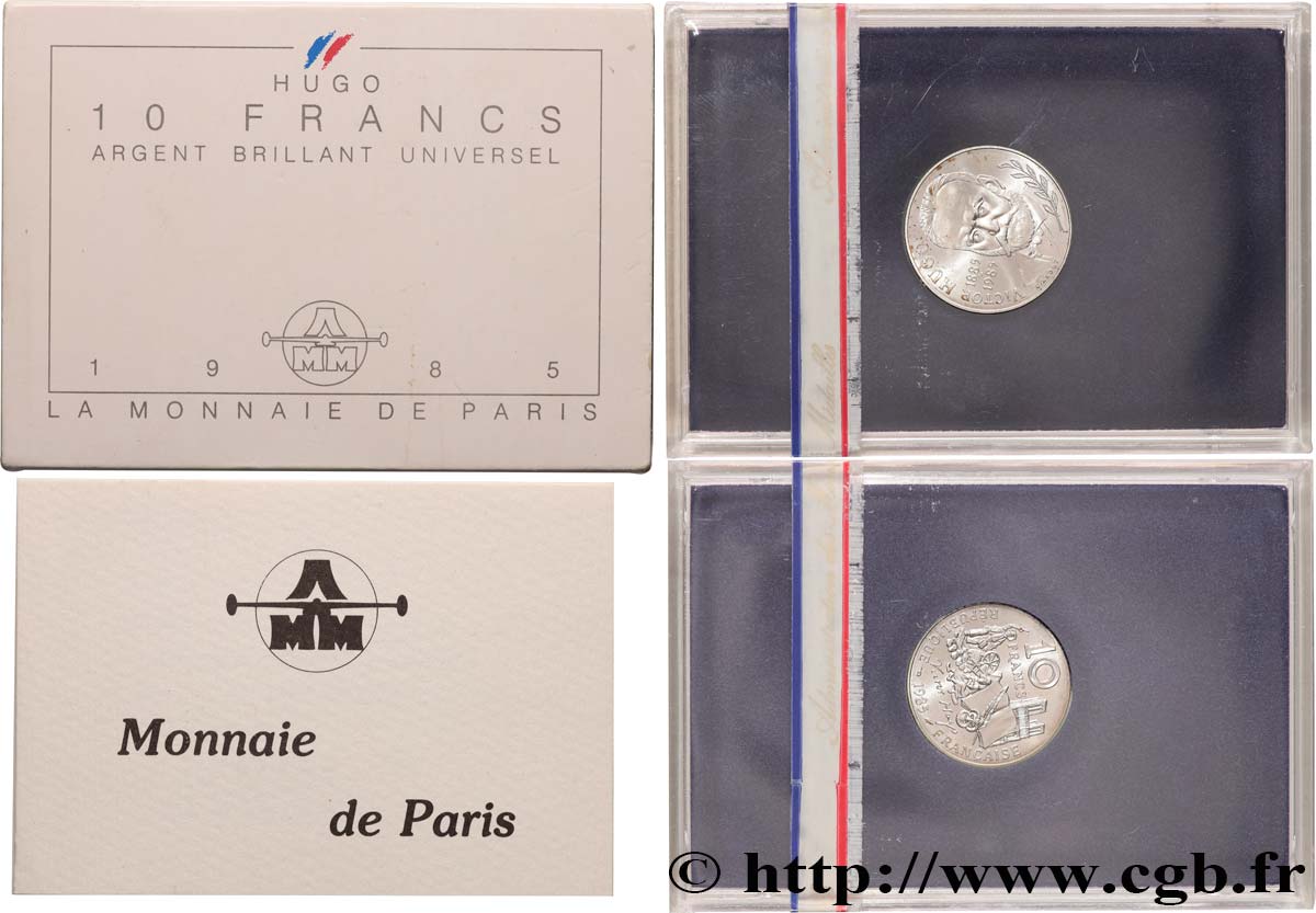 Brillant Universel argent 10 francs Victor Hugo 1985  F5.1300 2 ST 