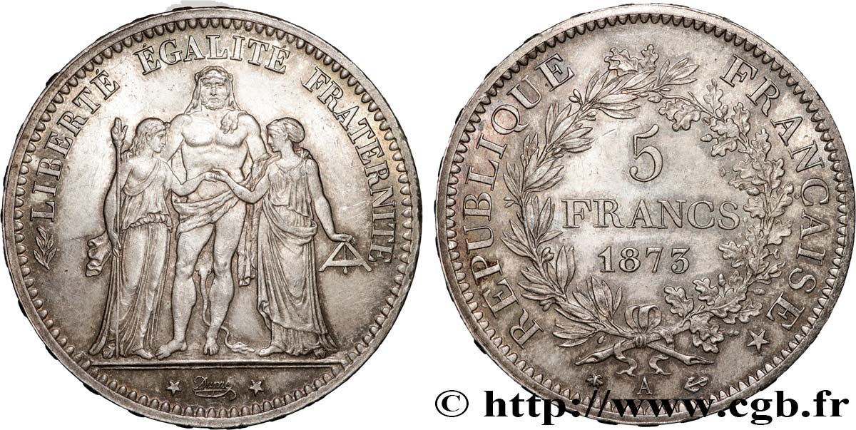 5 francs Hercule 1873 Paris F.334/9 SPL60 