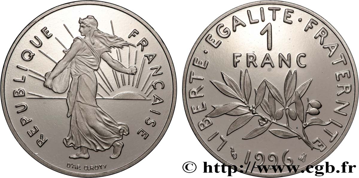 1 franc Semeuse, nickel, BE (Belle Épreuve) 1996 Pessac F.226/44 var. FDC 