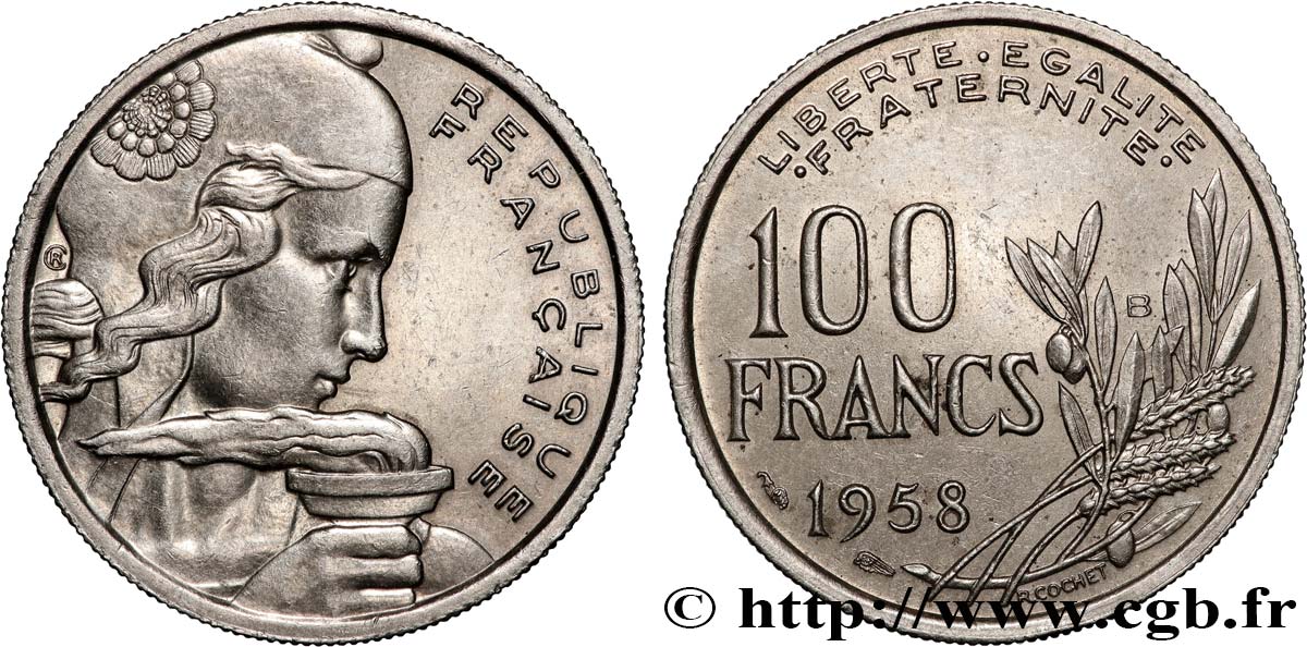 100 francs Cochet 1958 Beaumont-Le-Roger F.450/14 EBC 