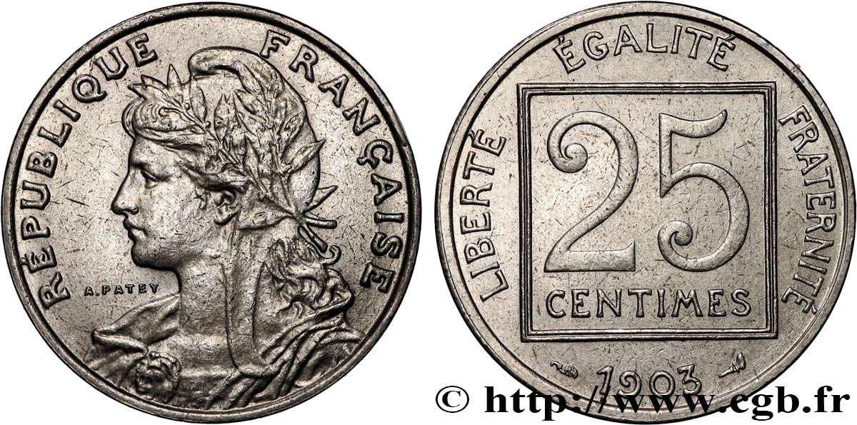 25 centimes Patey, 1er type 1903  F.168/3 SUP 