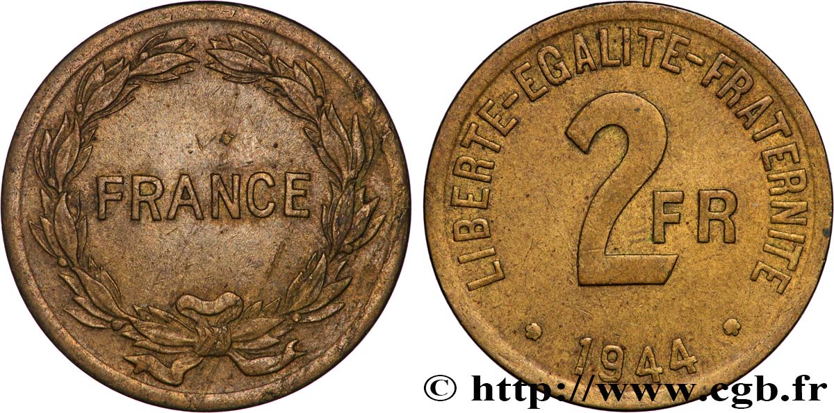 2 francs France 1944  F.271/1 XF 